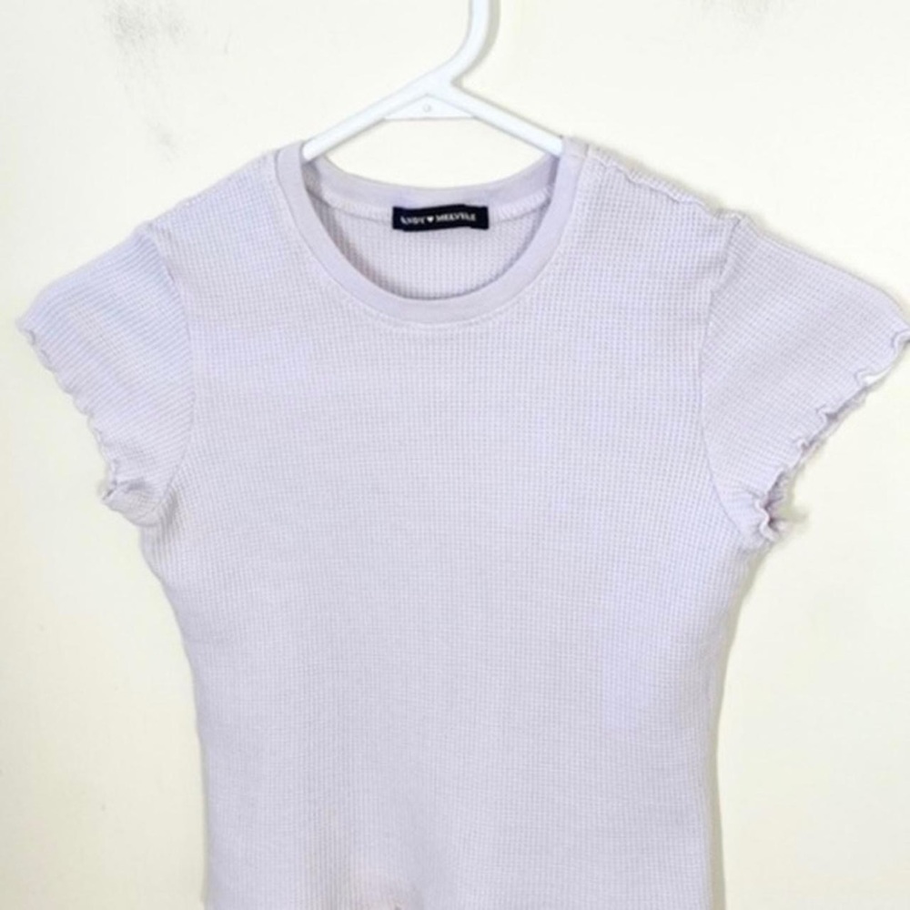 Brandy Melville Lizzy purple waffle knit crop top